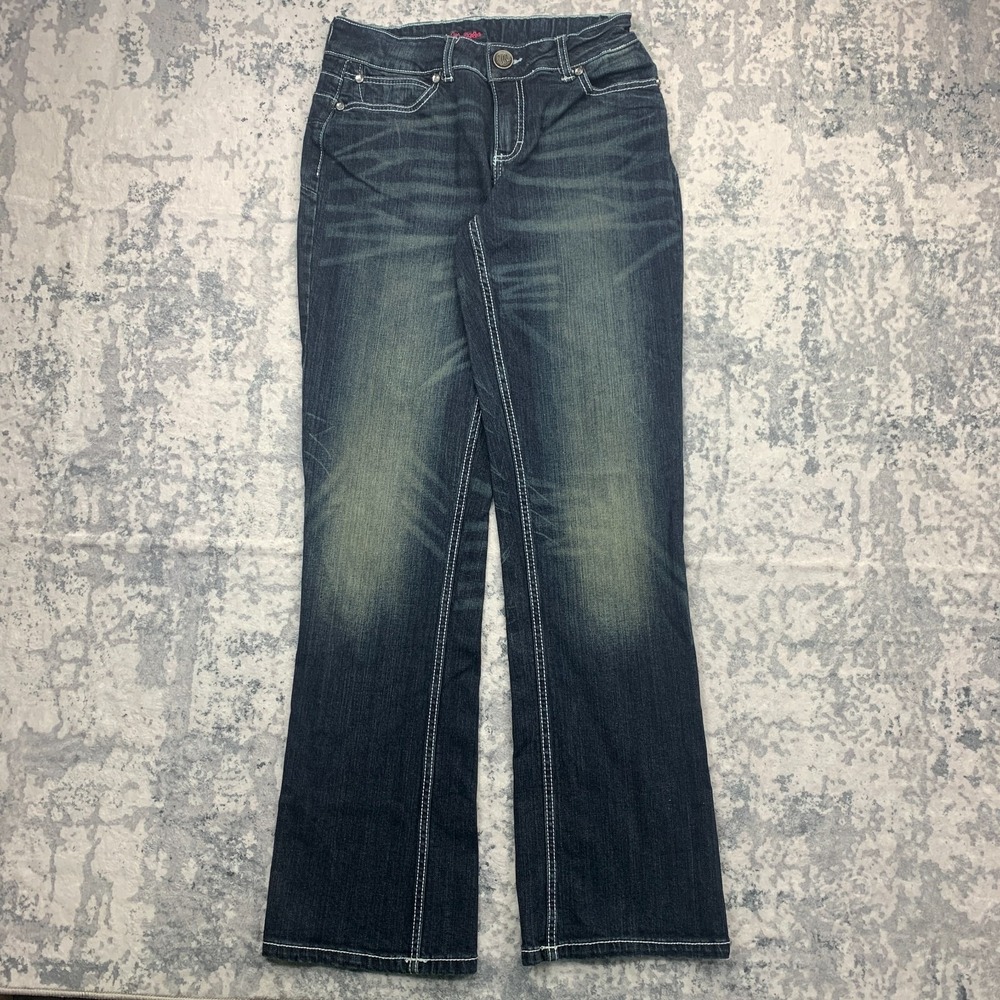 Wrangler Jeans Womens 9x34 Blue‎ Premium Patch Mae Jeweled Denim Actual 28x33